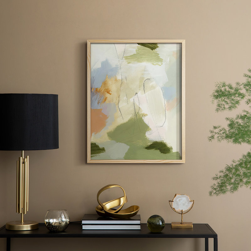 Verdure I Framed Print - Solid Wood, Natural, 15" H x 12" W