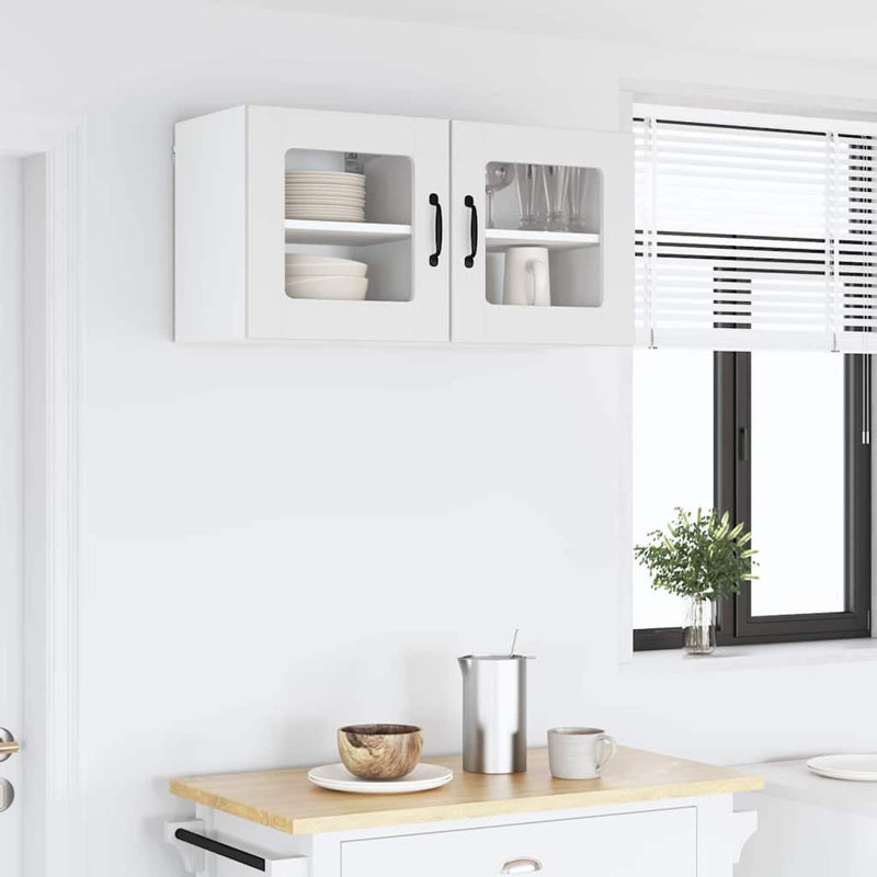 Vidaxl Kitchen Cabinet With Shelf 2 Pcs Concrete Grey 40 X 31 X 40 Cm, White