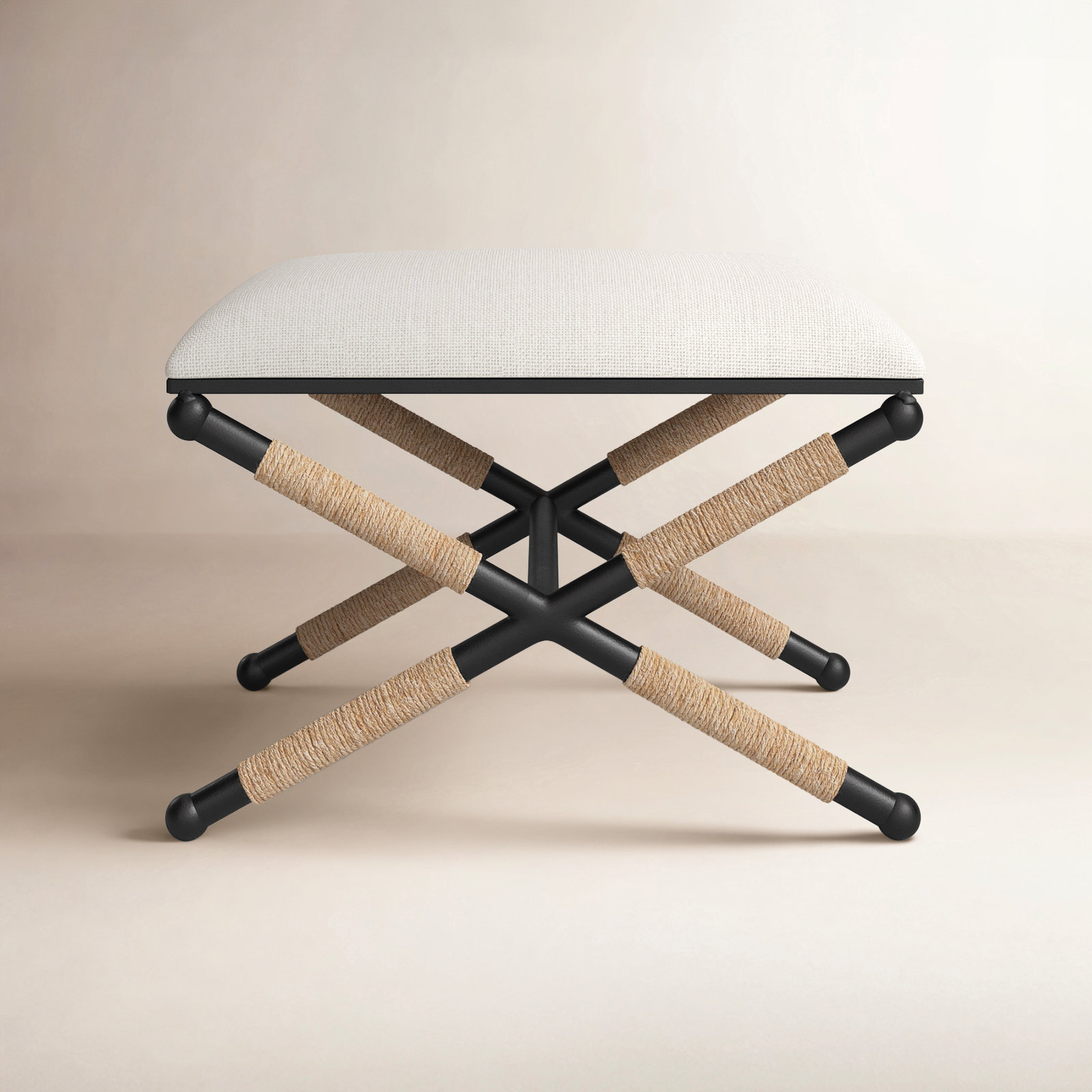 Pippa Metal Accent Stool, Black