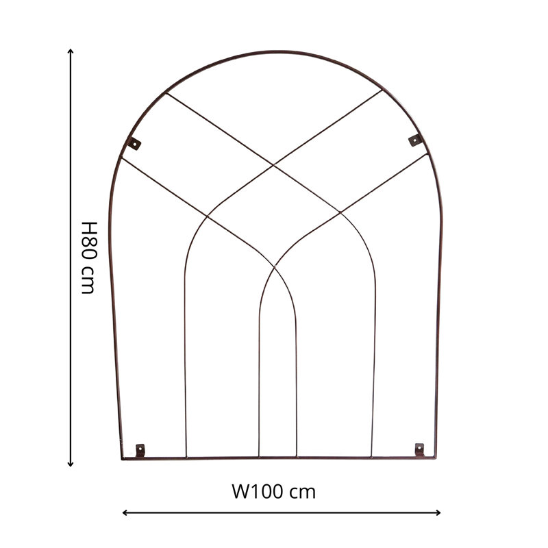 Outdoor Arch Trellis Zinc H100cm W80cm, Bronze