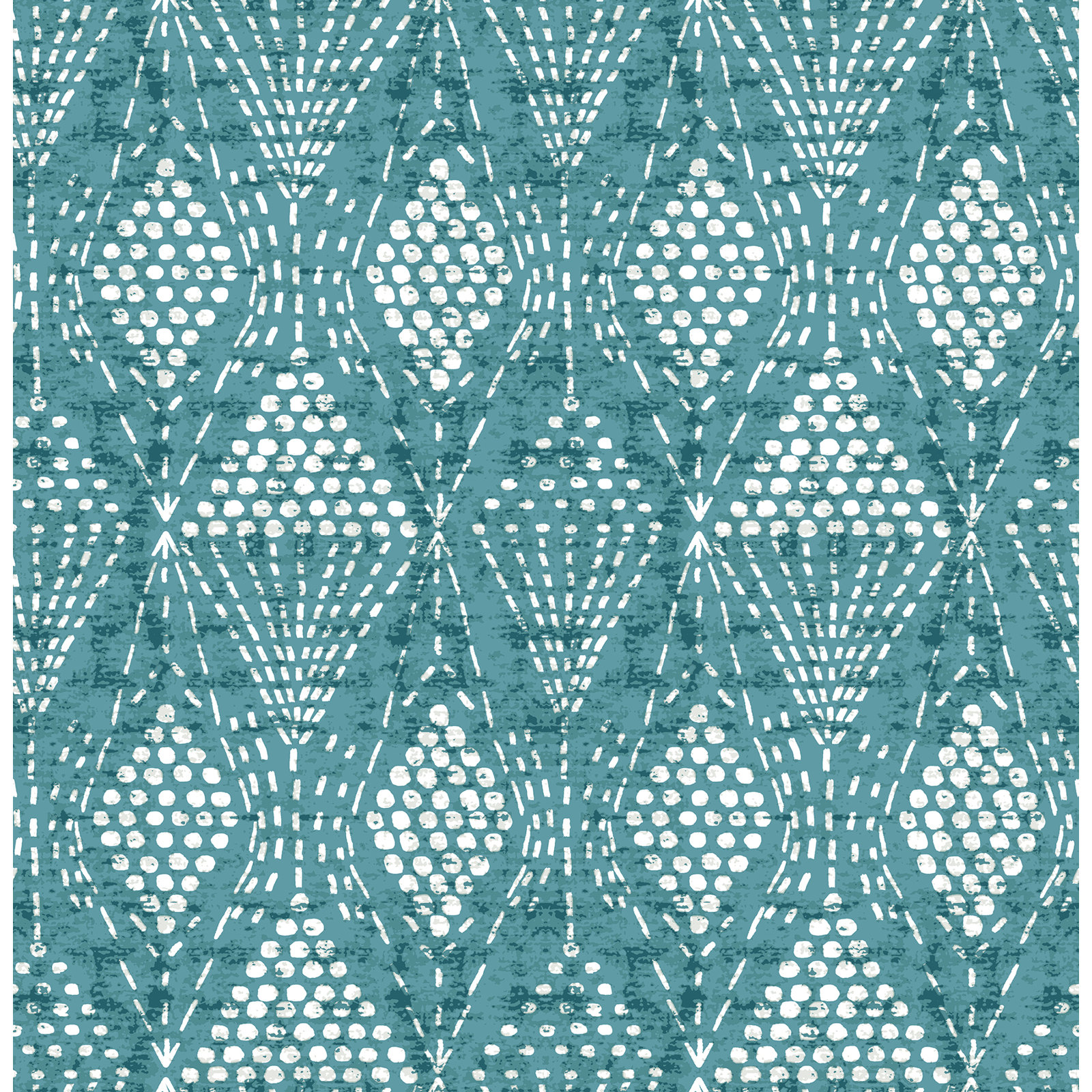 Aveta Geometric Wallpaper, Teal