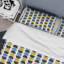 Ensemble de housse de couette moderne en polyester microfibre bleu ocre et noir-36521382