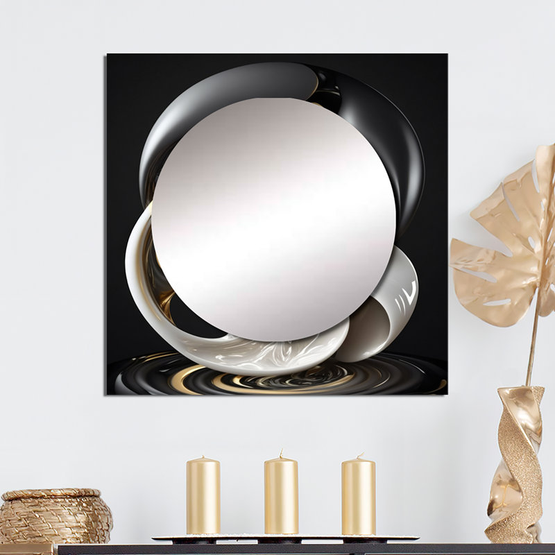 Caméra - Miroir mural moderne pour la chambre à coucher, 23 po x 23 po