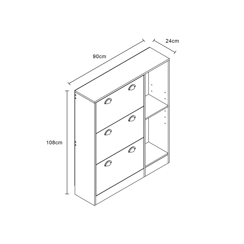 Linwood 8 Pair Shoe Storage Cabinet