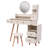 Elegant Vanity Table With Storage & Large Mirror - Materials, Fashionable Look  L31.5"-43.2"X W15.8" X H48.1" Led Cushioned Stool And , Capacity, Design