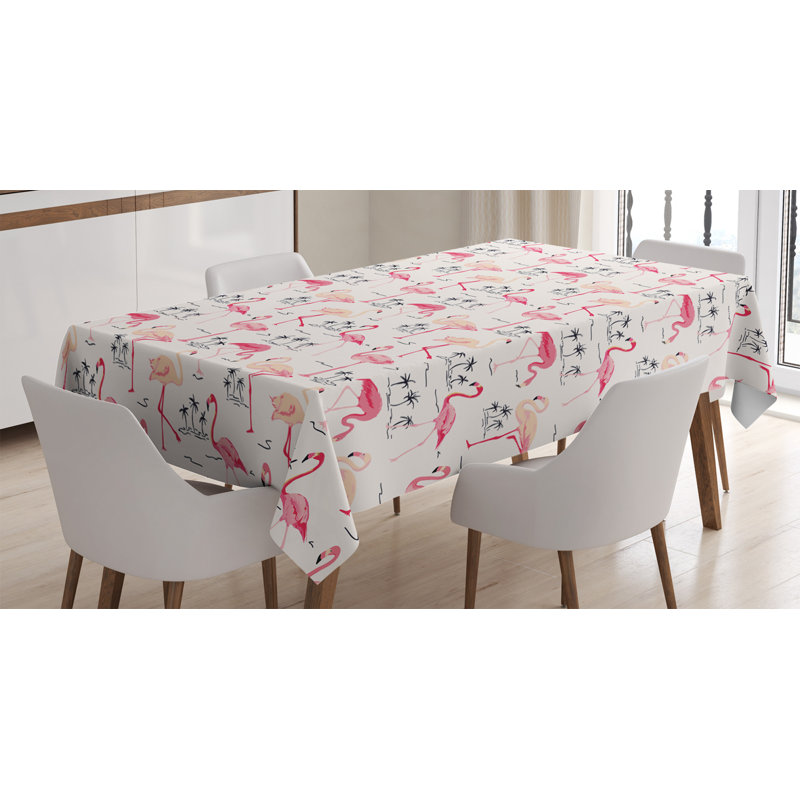 Flamingo Geometric Tablecloth, 70" L x 52" W