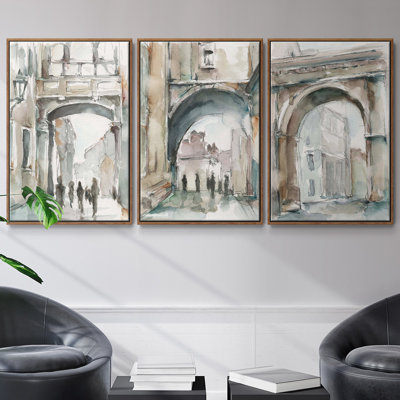 " Watercolor Arch Studies I " 3 - Pieces