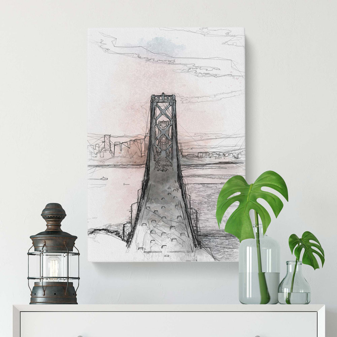 Bridge in San Francisco in Abstract - Wrapped Canvas