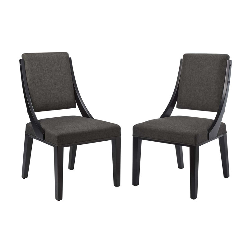 Ensemble de 2 chaises de salle à manger rembourrées en tissu Cambridge, Gris
