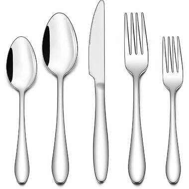 Latitude Run® 60-Piece Matte Silverware Set, Stainless Steel