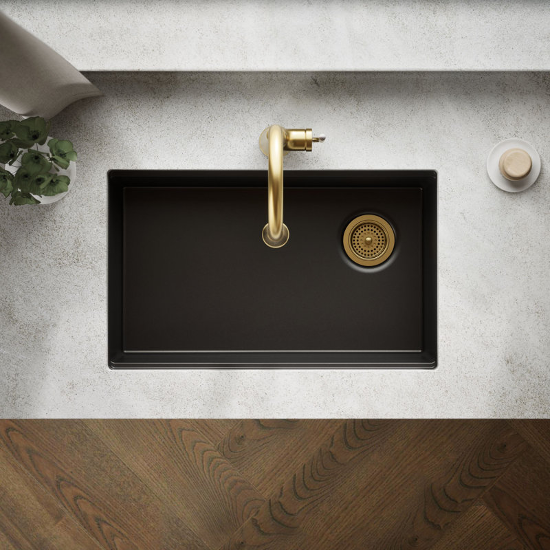 Billings Undermount Single-Bowl Workstation Kitchen Sink, Matte Black