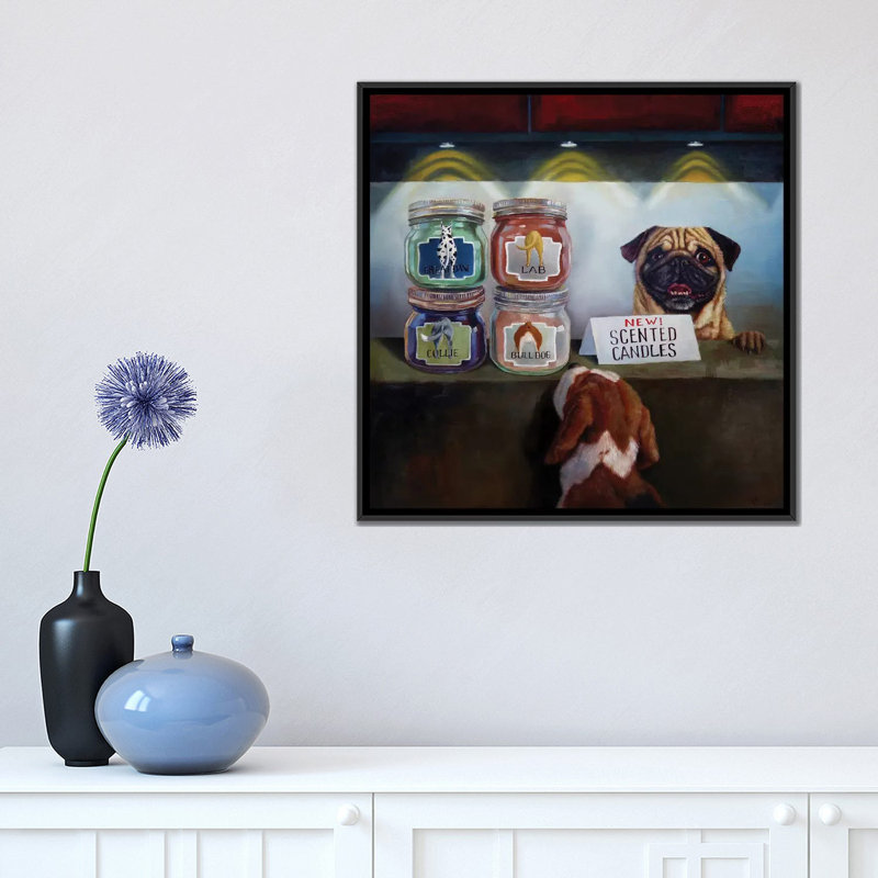 « aromathérapie », reproduction d’art sur toile, H 18 po x l 18 po x P 1,5 po, Toile avec cadre flottant noir, Pas de tapis