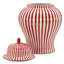 Vase en céramique à rayures rouges et blanches en forme de canne à sucre, 45,7 cm