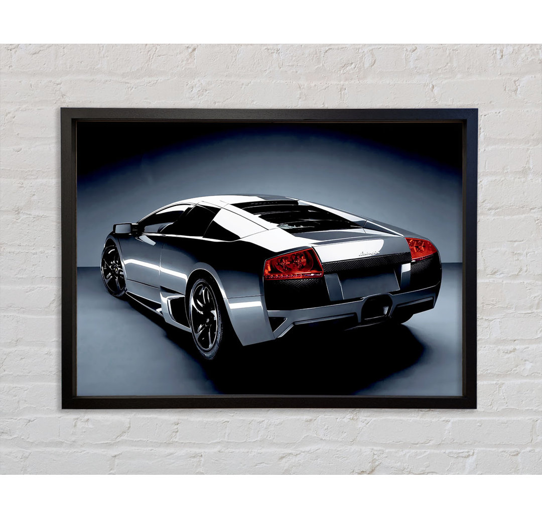 Lamborghini Rear Gunmetal Silver - Einzelner Bilderrahmen Kunstdrucke auf Leinwand