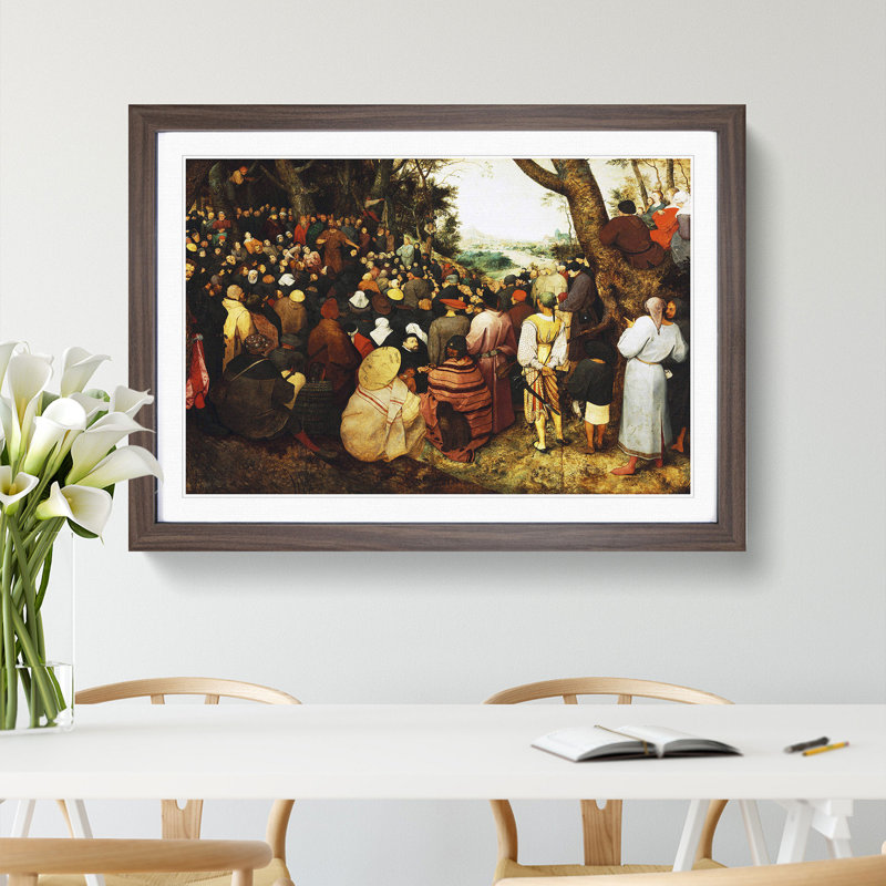 The Sermon of Saint John the Baptist by Pieter Bruegel the Elder - Picture Frame Painting, Walnut Framed