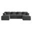 Canapé modulaire Boneless de 142 po avec assise profonde, canapé en velours côtelé désossé, aucun assemblage requis-1092338940
