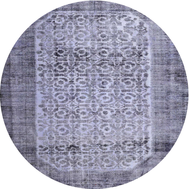 Tapis contemporain bleu, Rond 3 pi