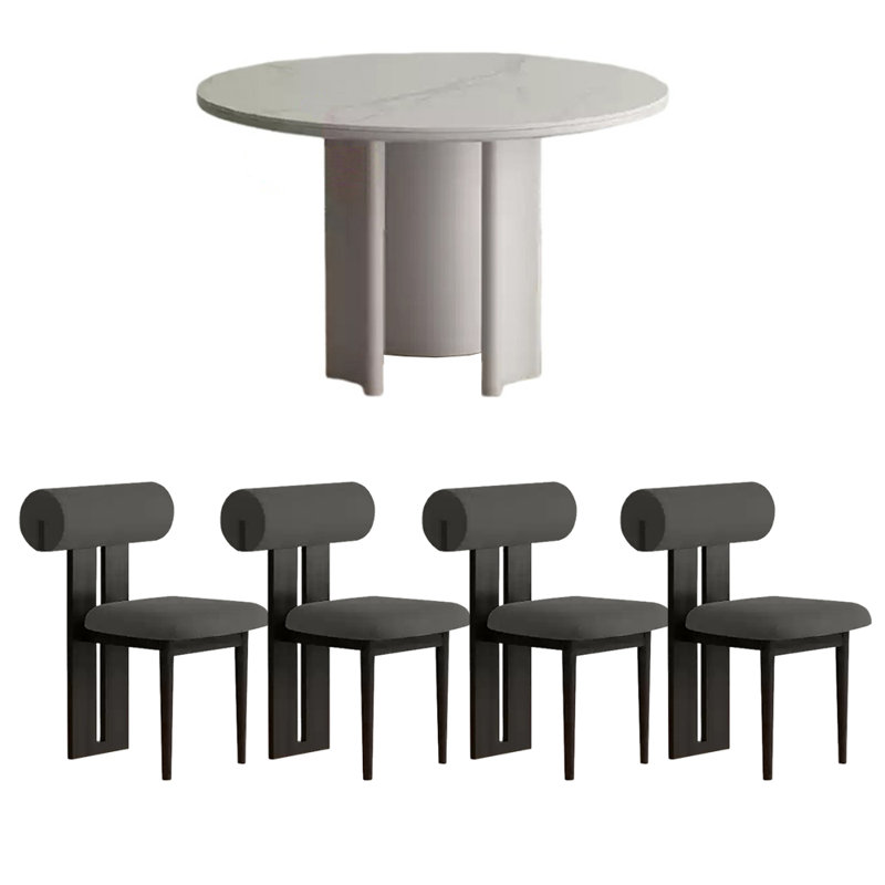 Ensemble de table de salle à manger italienne simple, Blanc