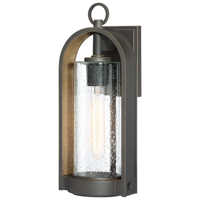 Lanterne murale d'extérieur en bronze huilé / or 13,5 po Mauldin, H 16,5 po x l 6,75 po x P 6,75 po