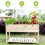 Lit surélevé en bois massif avec pieds et rangement pour fleurs, herbes, patio, balcon 48,5 x 30 x 24,4 dans le jardin et la cour