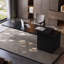 Bureau rectangulaire en bois manufacturé noir + acrylique avec 3 tiroirs-503563511-503563508