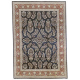 Hand Knotted Wool Area Rug in Black And Red