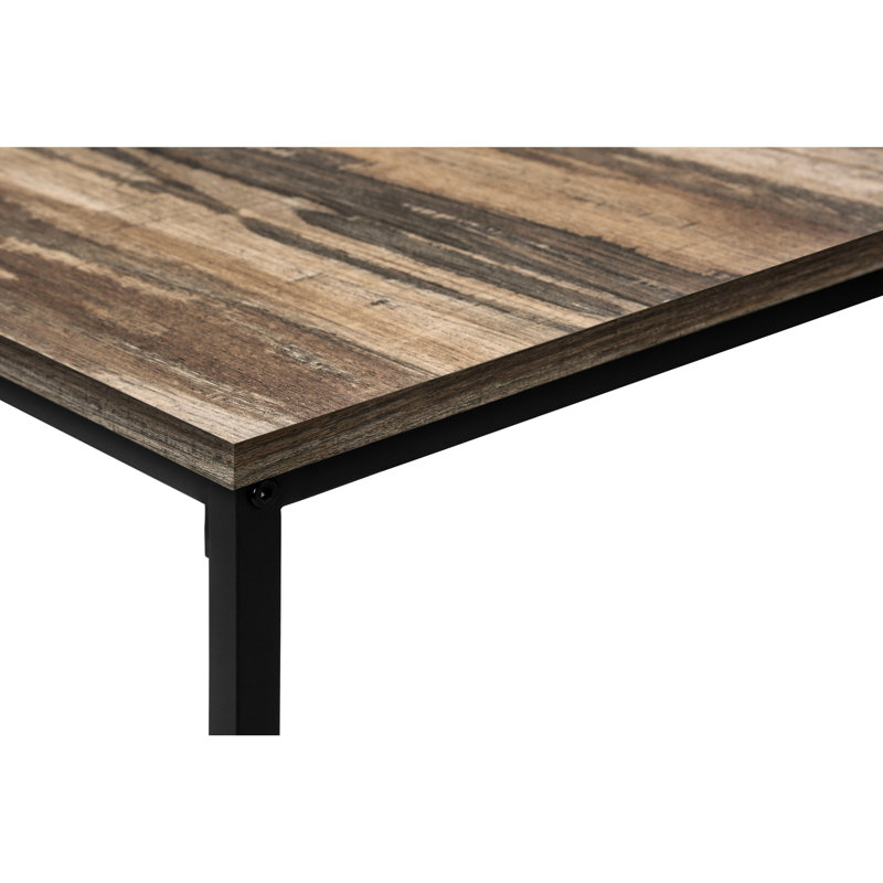 3 Table : Modern Design With Brown Laminate And Black Metal Elements Stylish 3Pcs Coffee Integration