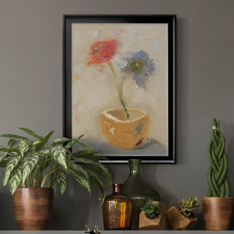 Tasse à thé sur toile de qualité supérieure, prête à être accrochée, Toile avec cadre noir, H 18,5 po x l 24,5 po x P 1,5 po