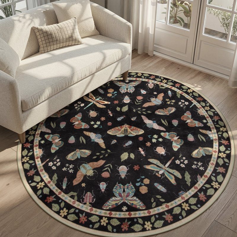 Tapis lavable pour animaux et insectes Goldene, Rond 6 pi