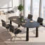 Table de conférence ovale de 200 cm (79 pouces), table de réunion moderne noire pour 8 personnes avec pieds fuselés, idéale pour le bureau et la salle à manger.