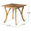 Table de salle à manger d'extérieur carrée en bois d'acacia, table d'appoint d'extérieur