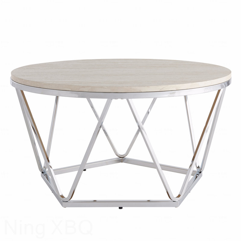 Table basse ronde en fausse pierre