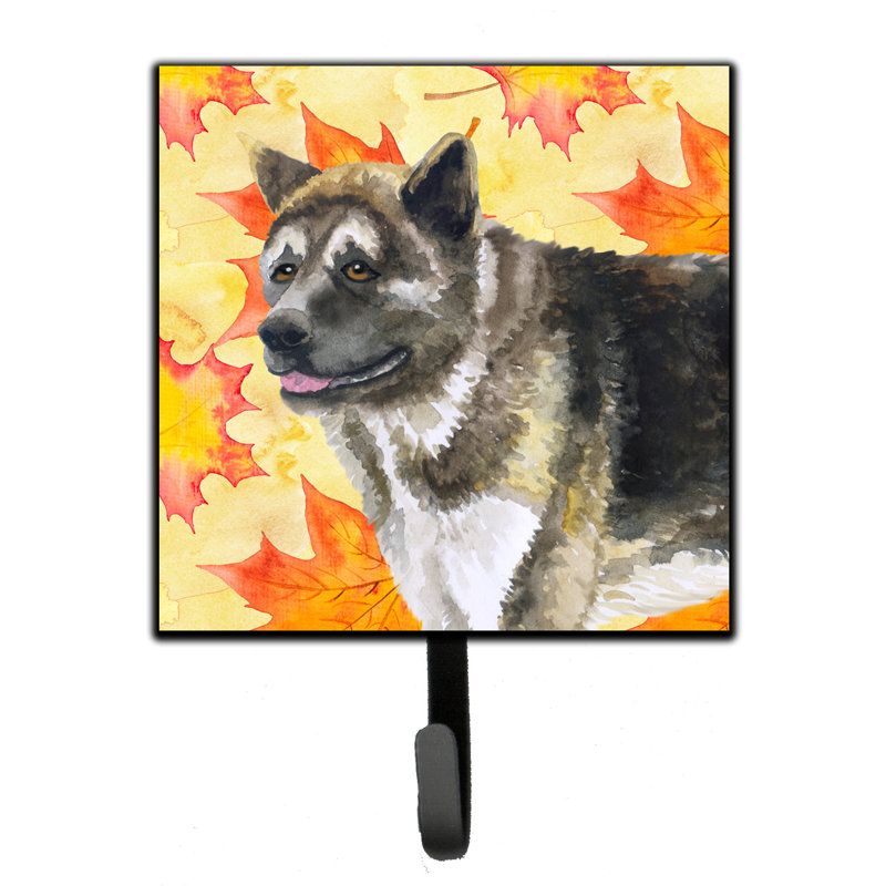 Eliane Metal Wall Organizer with Key Hooks, Brown/Salmon/Blue, American Akita