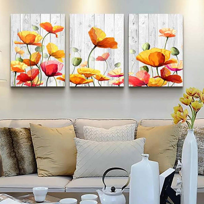 3 Piece Wrapped Canvas Print, 60 cm H x 40 cm W
