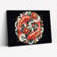 Ensemble de 1 tableau sur toile tendue représentant des carpes koï et des roses-653099638-653099624-653099639
