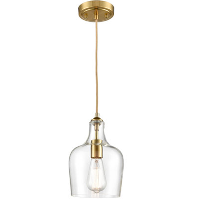 Luminaire suspendu en forme de cloche en verre brossé Osasuna Modern - abat-jour transparent pour îlot de cuisine, 1 lumière