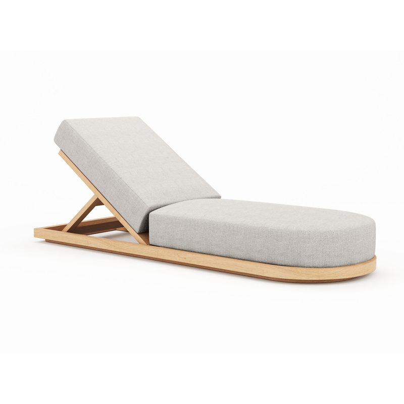 Muse Outdoor Teak Chaise Lounge, Gray