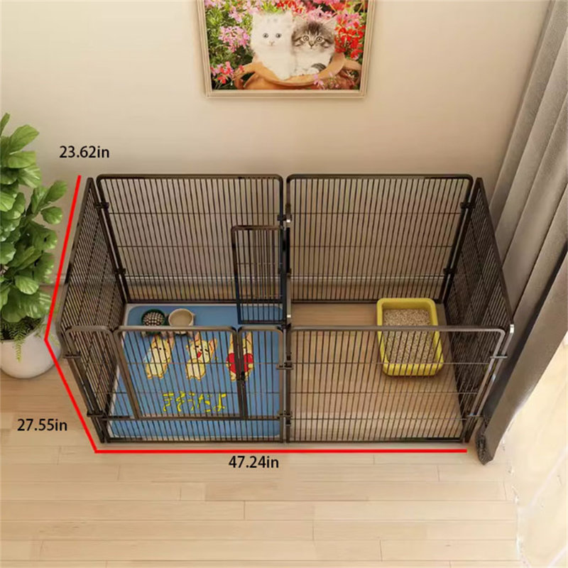Panel Metal Exercise Pen, 27.55" H x 47.24" W x 23.62" D