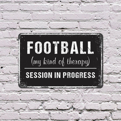 Football Therapy 18 Inch x 24 Inch Novelty Aluminum Sign