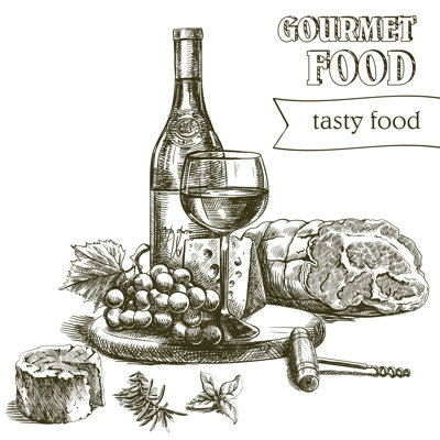 Vin naturel et collations - Impression sur toile