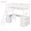 Lit mezzanine avec tiroirs, armoire, tablettes et bureau, lit mezzanine en bois avec bureau