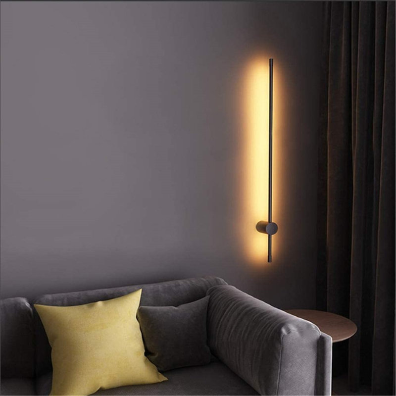 Applique murale légère Leger, Noir, H 47 po x l 2,4 po x P 2 po, 3000