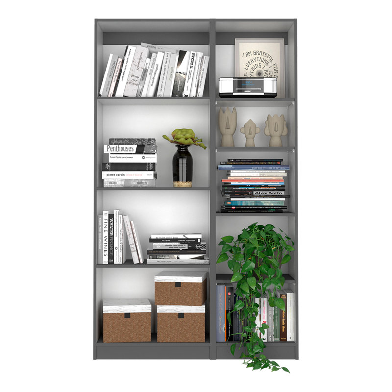 Britnai Bookcase, Matt Gray/White
