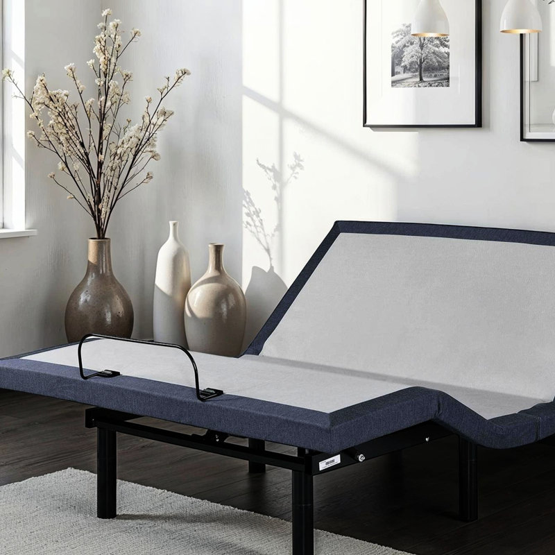 Adjustable Twin Xl Bed Base With One Touch Return, Head & Foot Position Changes, Three Vibration Modes, Tv/zero Gravity/lounge Preset Positions, 2 Charging Ports, Under Led Lighting, Center Folding,