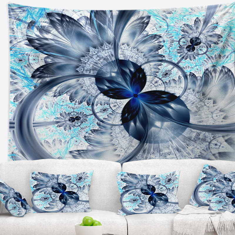 Tapisserie fleur abstraite, H 78 po x l 92 po