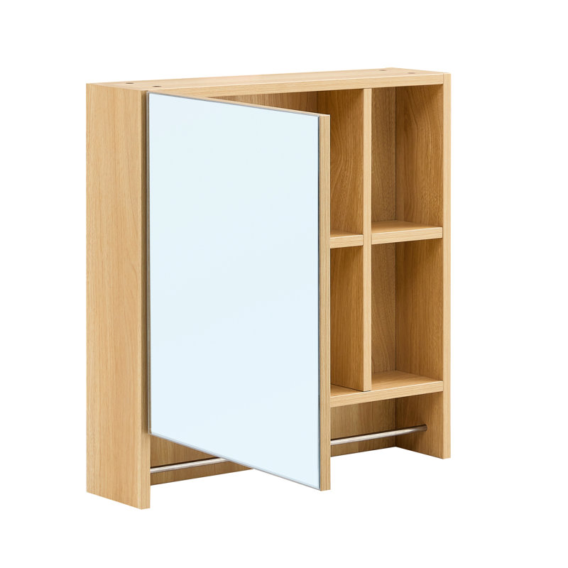 Armoire de salle de bain avec compartiments ouverts et cachés - Répond à divers besoins de rangement Fixation murale adaptée aux environnements humides