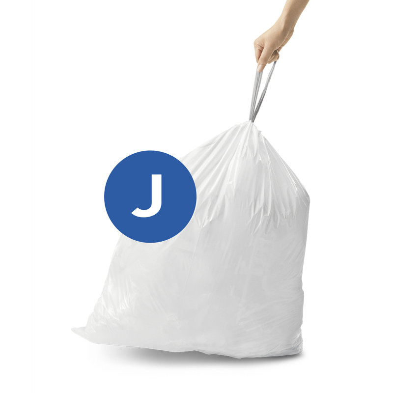 White Recycled Plastic Drawstring Trash Bags, 100 Count