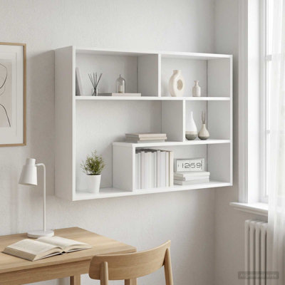  Wall Shelf with Shelf Wall-mounted with Storage Engineered Wood Modern