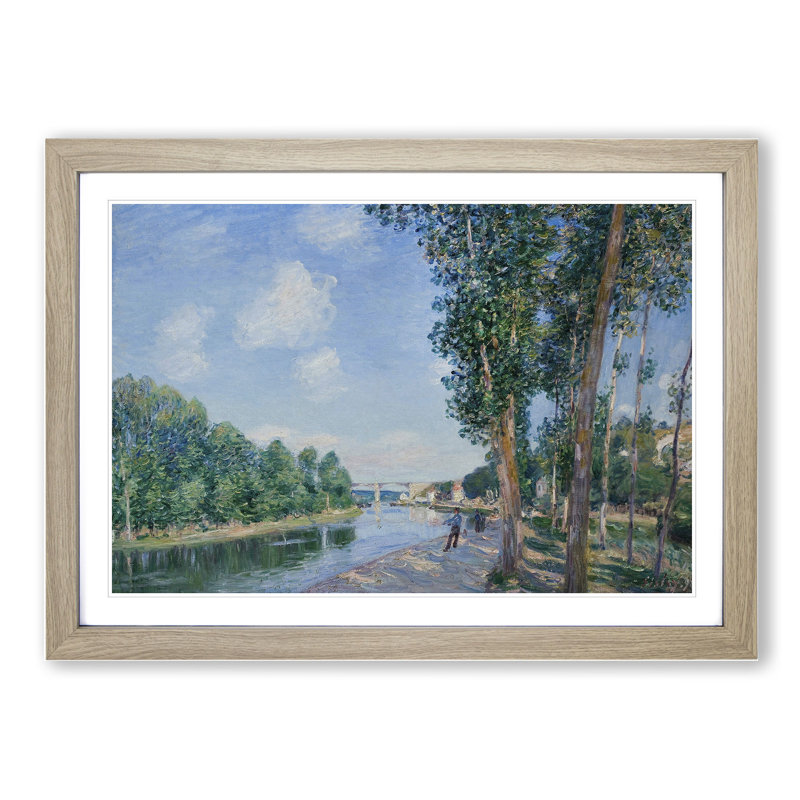 June Sunshine by Alfred Sisley - Framed Print, 36cm H x 48cm W x 2cm D, Oak Framed