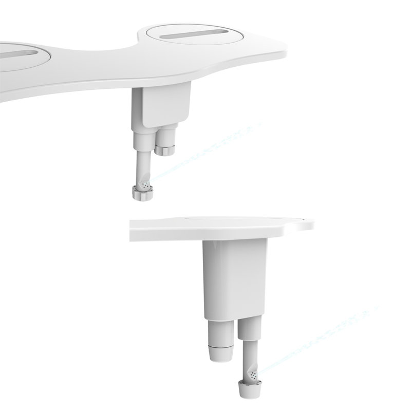 Toilet Bidet Attachment Dual Nozzle Spray Front Feminine Rear Wash With Knob Control & Phone Holder